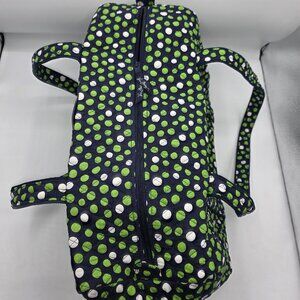 NWOT Vera Bradley Vera Lucky Dots Navy Green Faux Leather Iconic Tote